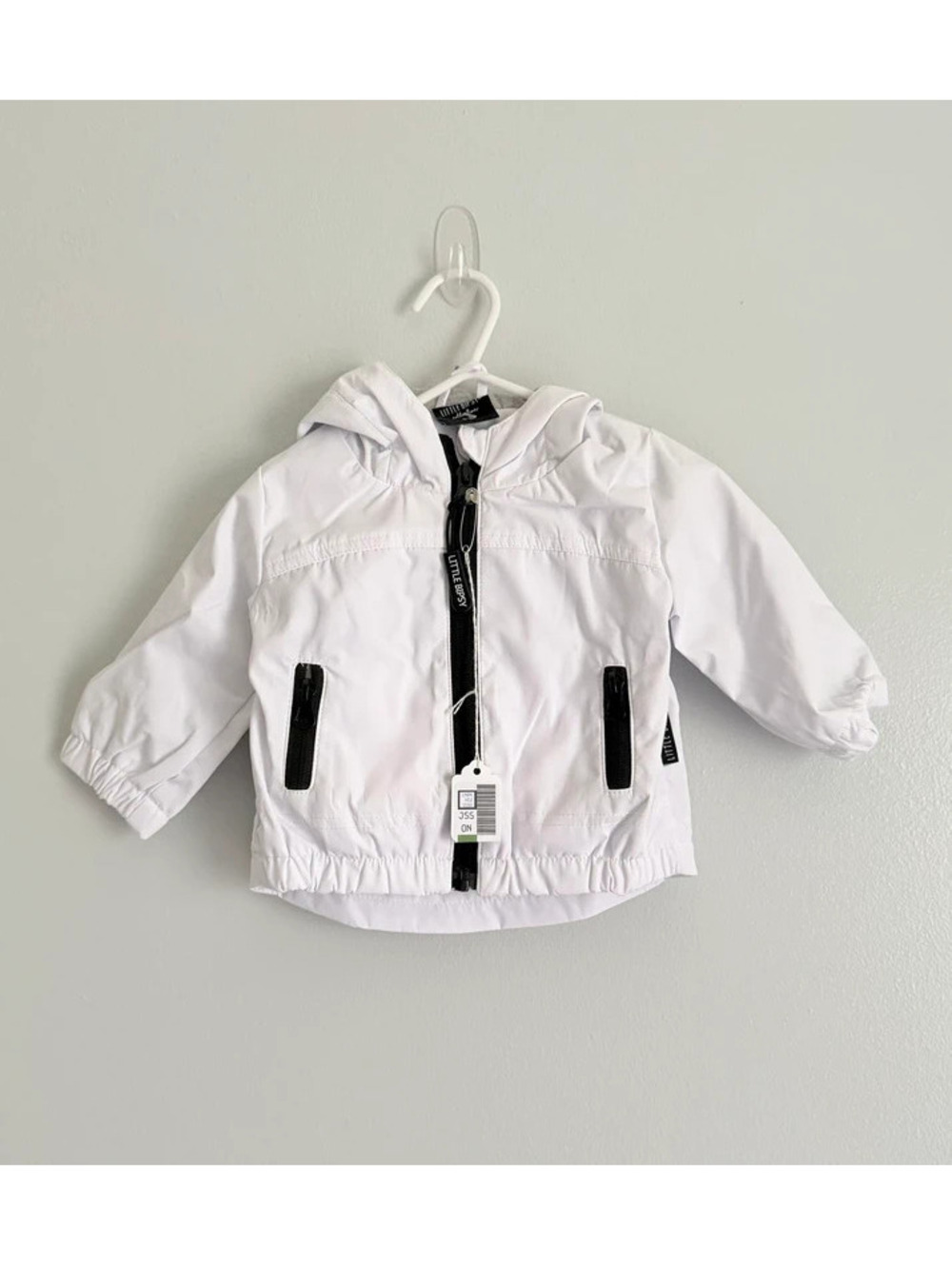 Little Bipsy White Hooded Baby Windbreaker 0-3M NWT